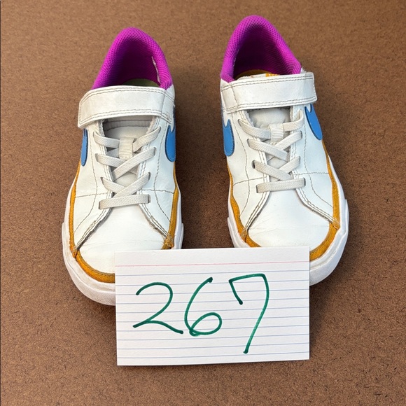 Nike Kids White Sneakers with Blue and Purple Accents - Picture 12 of 12